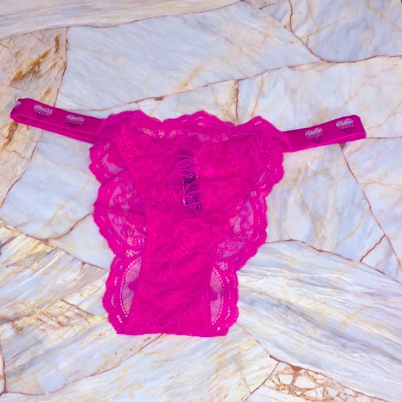 VS VERY SEXY Shine Strap Lace Brazilian Panty Hearts Small - Picture 1 of 15